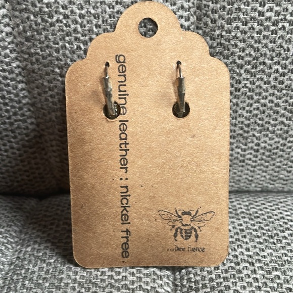 3/$20 NEW! Pink genuine leather earrings. Nickel free - Picture 3 of 3